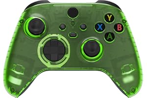 eXtremeRate Replacement Faceplate for Xbox Series X & S Controller - Personalize Your Control - Clear Green Custom Front Hous