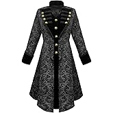 TZMAPU Women's Vintage Long Pirate Jacket Victorian Gothic Steampunk Tailcoat