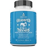 Ancestral Supplements Grass Fed Ovine (Sheep) Thymus Glandular Extract, 3000mg, Histamine, Energy, Allergy and Immune Support Supplement with Grass Fed Beef Liver, Non GMO, 180 Capsules