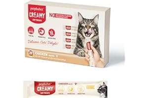 PETPHABET Lickable Cat Treats Squeeze, Creamy Puree Squeezable Wet Kitten Treats, Chicken Recipe 20 Tubes, Paste Snacks for Skin & Coat Health, Digestive Care, High Protein, Grain Free