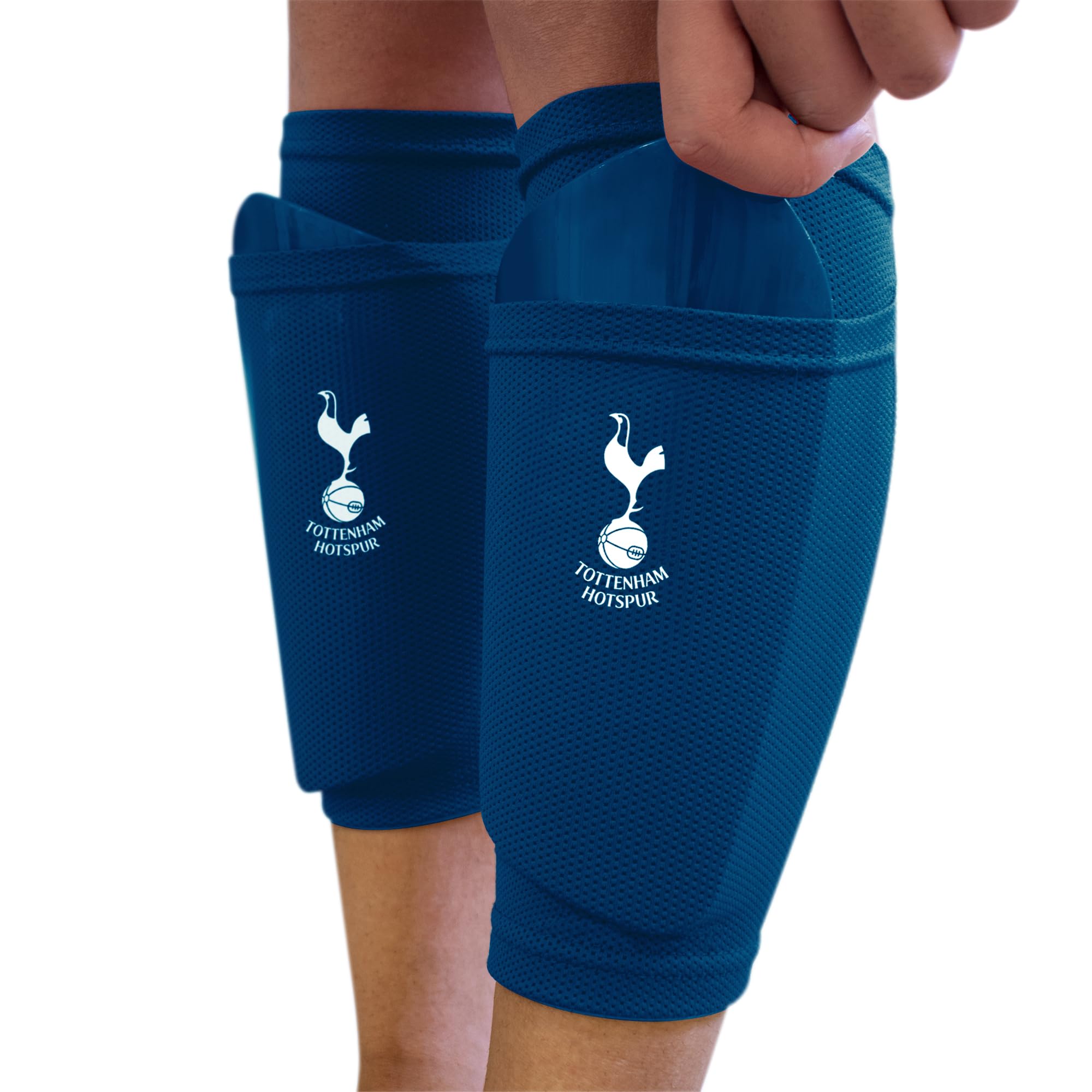 Hy-Pro Officially Licensed Tottenham F.C. Shin Pad With Sock Sleeve, Junior - Shin Guard, Breathable, Lightweight, Durable, Protective Gear, Spurs, Merchandise, Great Football Gift Idea, XS