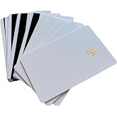 Customized SLE4442 Chip Pearl White Background Smart Contact IC Cards (NOT Normal White) with 2 Track Hi-Co Magnetic Stripe PVC Blank Card 10pcs by XCRFID