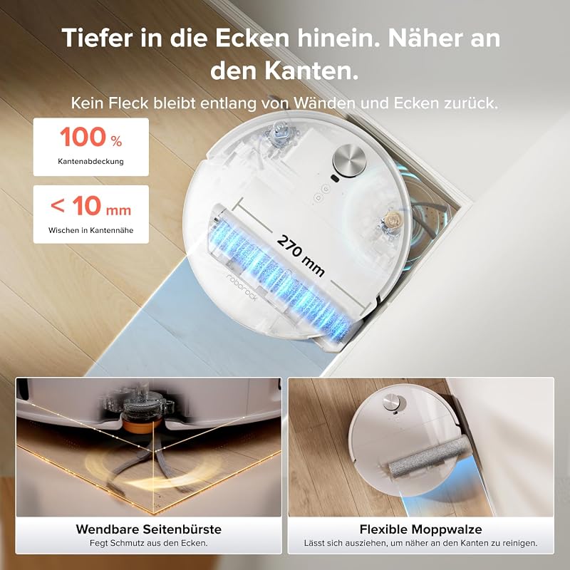 Qrevo Edge 2 Flow Saugroboter mit Wischwalze, 35.000 Pa Saugkraft
