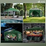 VOUNOT 3m x 3m Pop Up Gazebo with Sides Central Lock System Green view 4