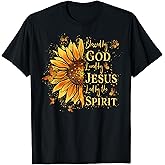 Blessed by God Loved by Jesus Led by The Spirit Sunflower T-Shirt