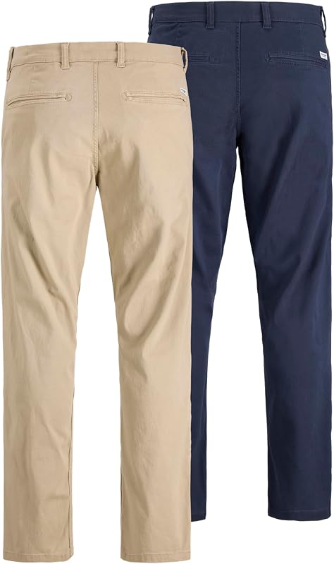Jpstkane Dave Chino 2Pk MP Noos Male - Pantaloni Chino da Uomo, Confezione da 2, Confezione stoviglie: Blazer Blu Navy, 32W x 30L