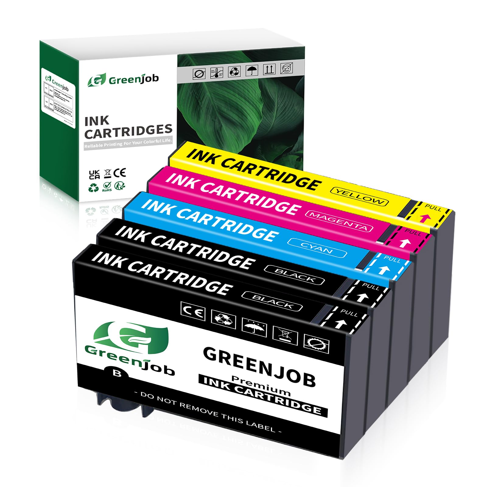 Greenjob Compatible 405XL Ink Cartridges Multipack Replacement for Epson 405 XL Compatible with Workforce Pro WF-3820 WF-4820 WF-7310 WF-7830 WF-7835 WF-7840 WF-3825 WF-4825 WF-4830 Printer (5-Pack)