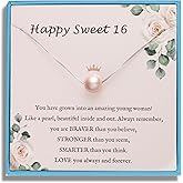 Sereney Sterling Silver Birthday Gifts for Girls Women, Pearl Necklace as 7 9 10 11 13 15 16 18 21 30 40 50 60 Year Old Birthday Gifts, Single Pearl Necklace as Bday Gifts for Friends