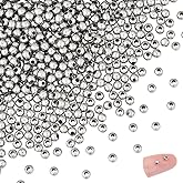 UNICRAFTALE About 500Pcs 3mm Stainless Steel Ball Beads Tiny Round Loose Bead 1mm Hole Smooth Seamless Metal Spacers Finding for Bracelet Necklace Earring Jewelry Making Hole: 1mm
