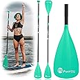 FunVZU SUP Paddle, Stand Up Paddle Board Paddle Lightweight Adjustable 4-Piece Aluminium Kayak Paddles, Unique Lock Design Floating Alloy Shaft Paddle for Paddle Board
