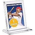 Mudder 3 Pack Acrylic Baseball Card Frame Display Stand Trading Card Display Clear Trading Card Holder for Standard Cards, Sports Cards, Trading Card, Sports Card