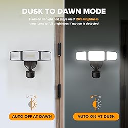 LUTEC 72W 7500LM LED Security Lights Motion Sensor