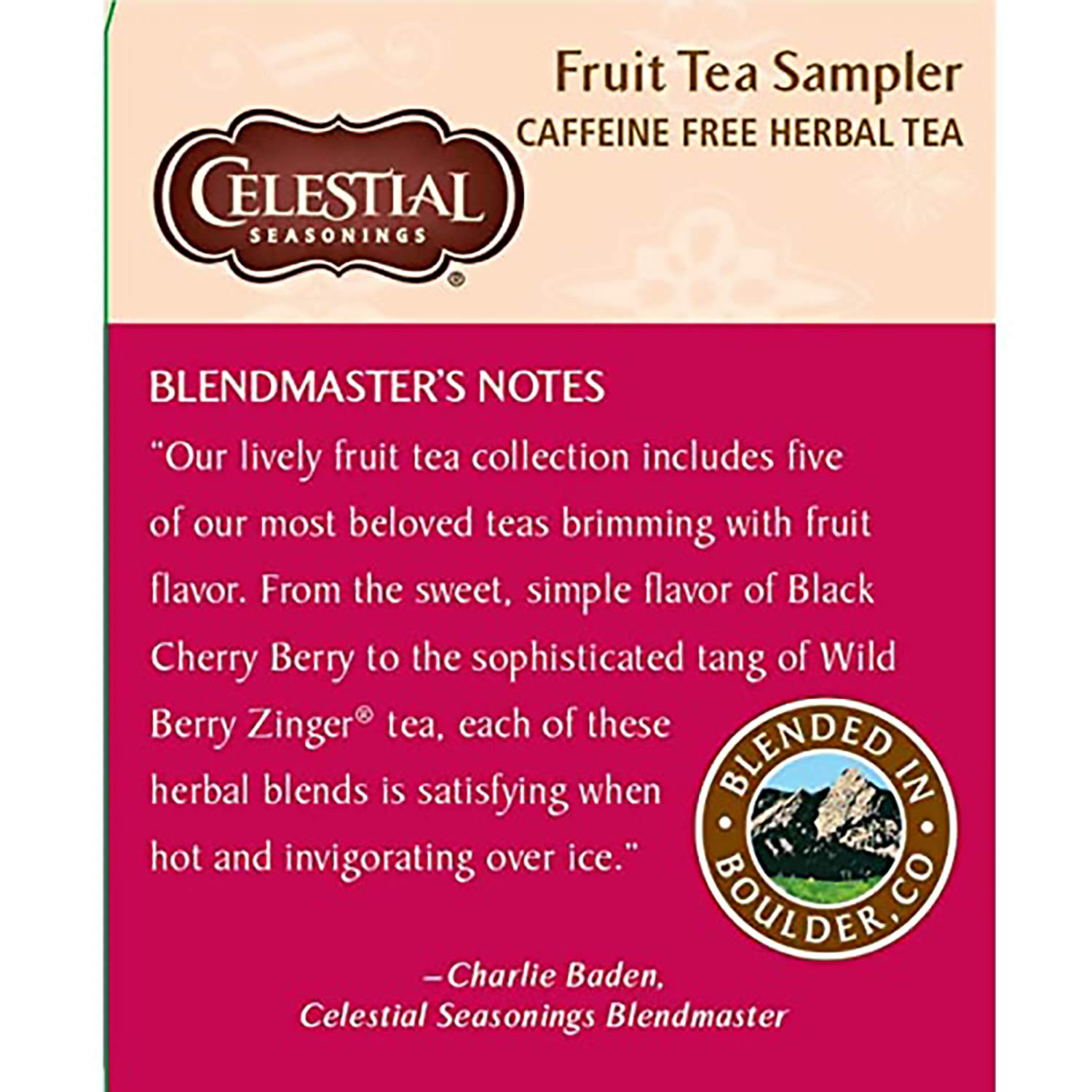Celestial Seasonings Herbal Tea, Fruit Tea Sampler, 18 Count (Pack of 6) : Herbal Teas : Grocery & Gourmet Food