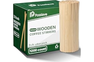 Possiave 1200 Coffee Stirrers, 7.5" Coffee Stir Sticks, Wooden Popsicle Sticks for Coffee, Beverage Mixer with Smooth Ends, for Coffee, Tea, Beverage, and Popsicle