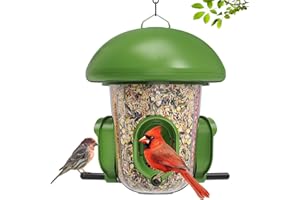 LONA Bird Feeders for Outdoors Hanging – 3 Separate Compartments, 3 Feeding Ports, Weatherproof Dome & 3 Ways to Hang, Large 