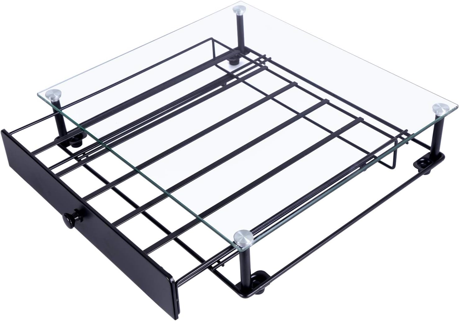 Coffee Pod Holder, Tempered Glass Top Coffee Pod Storage Drawer for K Cup Coffee Pods, Black Coffee Capsules Holder Compatible with 36 Pods, 6 Pods for Each Line: Kitchen & Dining