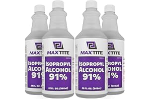 MaxTite Isopropyl Alcohol 91% (1 Gallon, 4 Pack of 32oz)