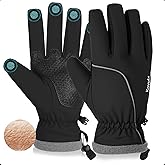 Kovulx Winter Gloves Warm for Men & Women - Waterproof Touchscreen Outdoor Thermal Gloves with Plush Lining/Adjustable Wrist,Snow Shoveling Commuting Skiing