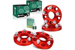 YHTAUTO 5x4.5 Hub Centric Wheel Spacers 20mm Fits Toyota, Lexus & Scion Models, Camry, RAV4, RX, 5x114.3mm Tire Spacers w/ 12x1.5 Studs 60.1 mm Hub Bore 5 Lug 4Pcs Red Spacers