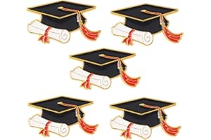 GILLNA Graduation Enamel Pins Set, Book Flower Graduation Cap and School Diploma Graduate enamel lapel pins for Student Black Letter Enamel Brooch Pin for Jackets Badges Accessories Gifts-All