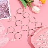 tonyg-p 20 Pack Metal Curtain Rings 30mm Inner Dia with 24 Plastic Hooks Silver view 5