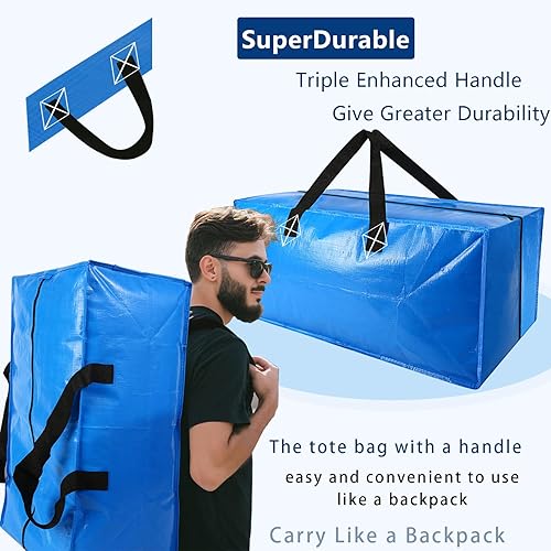 Pack Heavy Duty Extra Large Moving Bags Storage Tote Strong