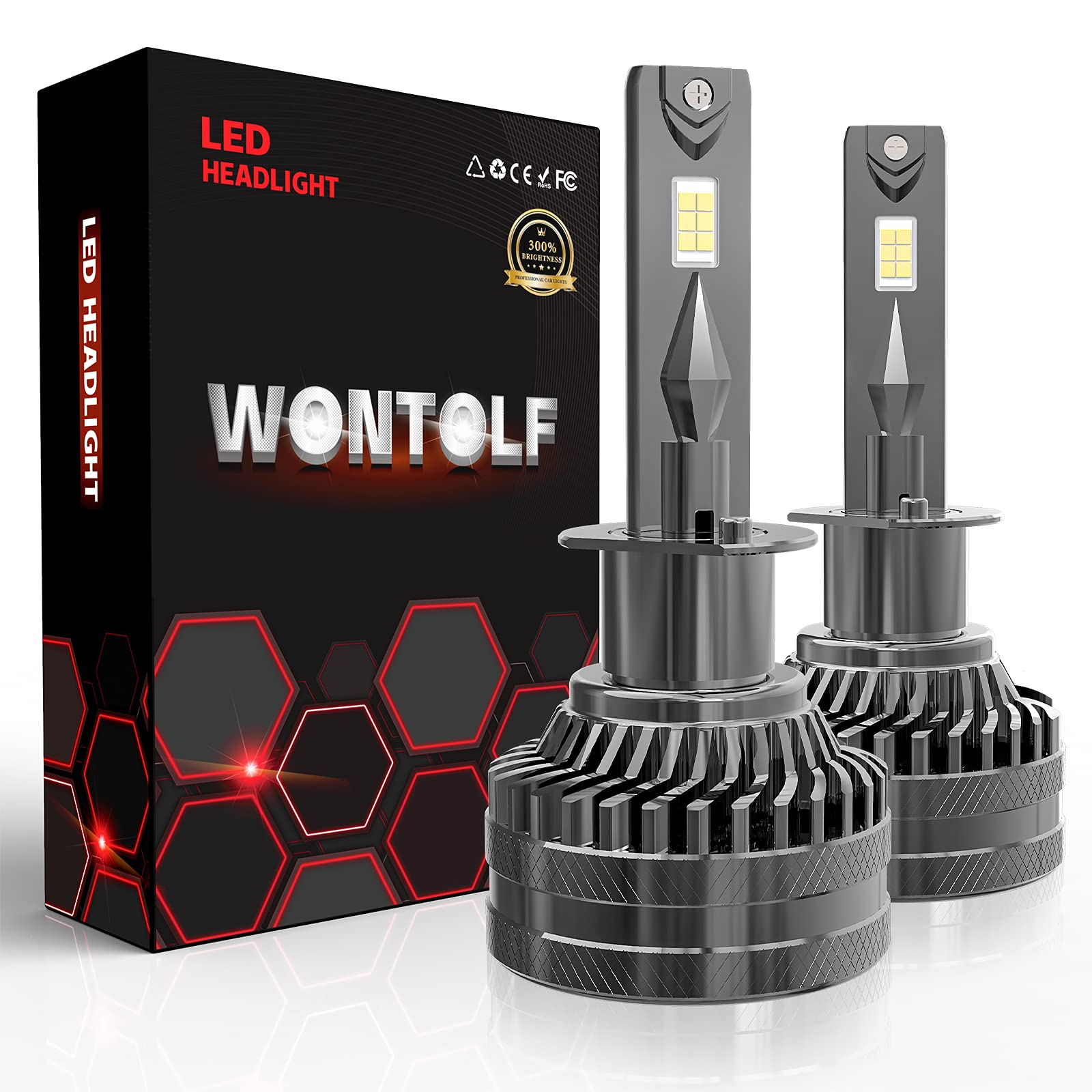 Photo 1 of Stemni H1 Bulbs, Ultra Bright H1 Light Bilbs, Plug-N-Play Installation, 6500K Pure White, IP68 Waterproof, Pack of 2