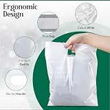 Plastic Carrier Bags 100 White with Handles Patch 18 x 15 x 3 Large view 4