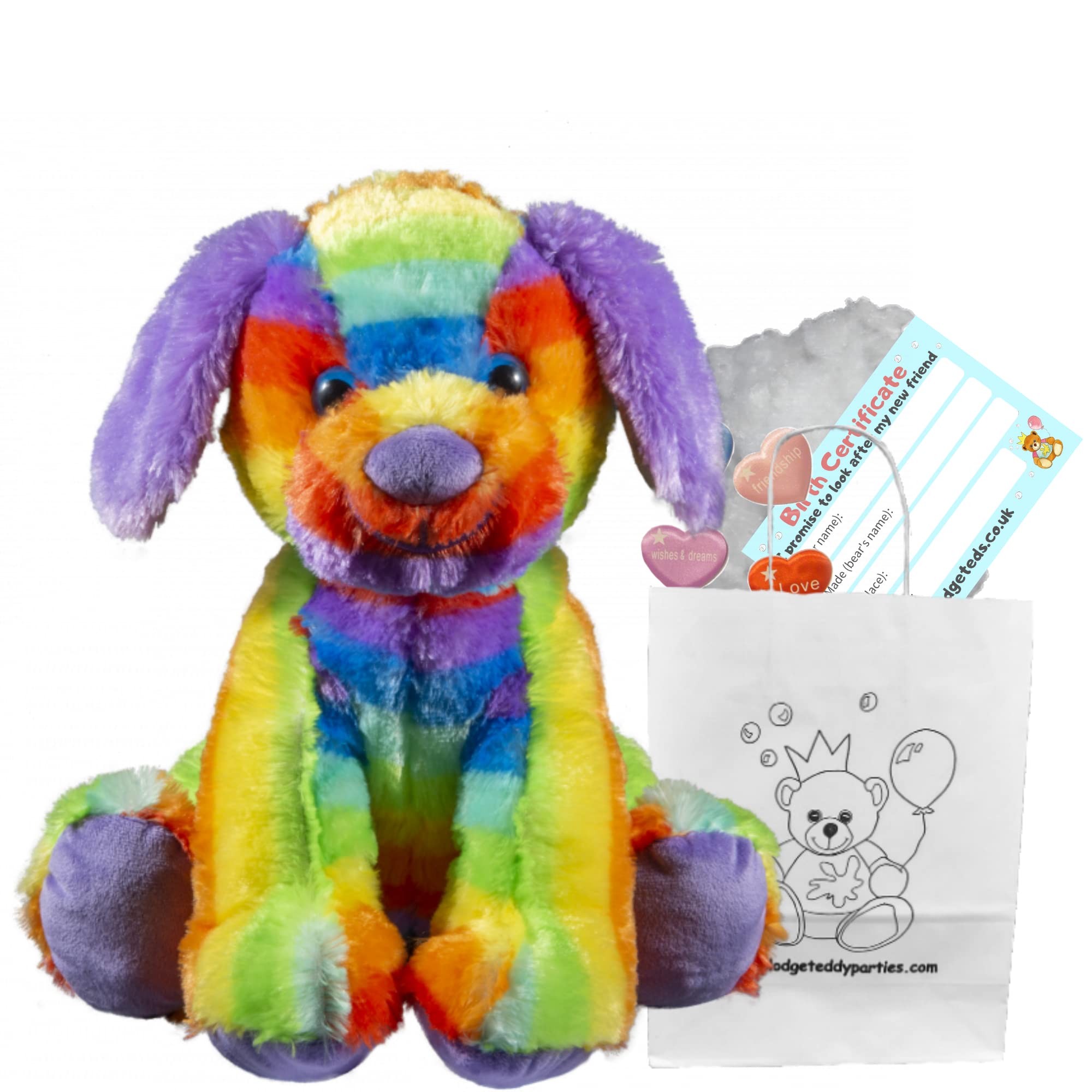 Rainbow Dog - Soft Plush Toy - Build your own Teddy Bear Kit