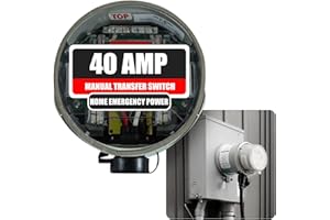 HUTCH MOUNTAIN Trifecta Manual Transfer Switch for Home Generator with Surge Protection - Meter Mounted Transfer Switch for Portable Generators - Outdoor & Home - Fast and Easy Installation - 40AMP