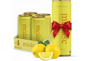 MEDASE Lemon Drop "Sun Kissed" Non-Alcoholic Mocktail (12oz 4 Pack) Authentic Taste, Healthy and Organic Drink, Alcohol Free Beverage, Low Calorie, Gluten Free, Vegan, GMO Free