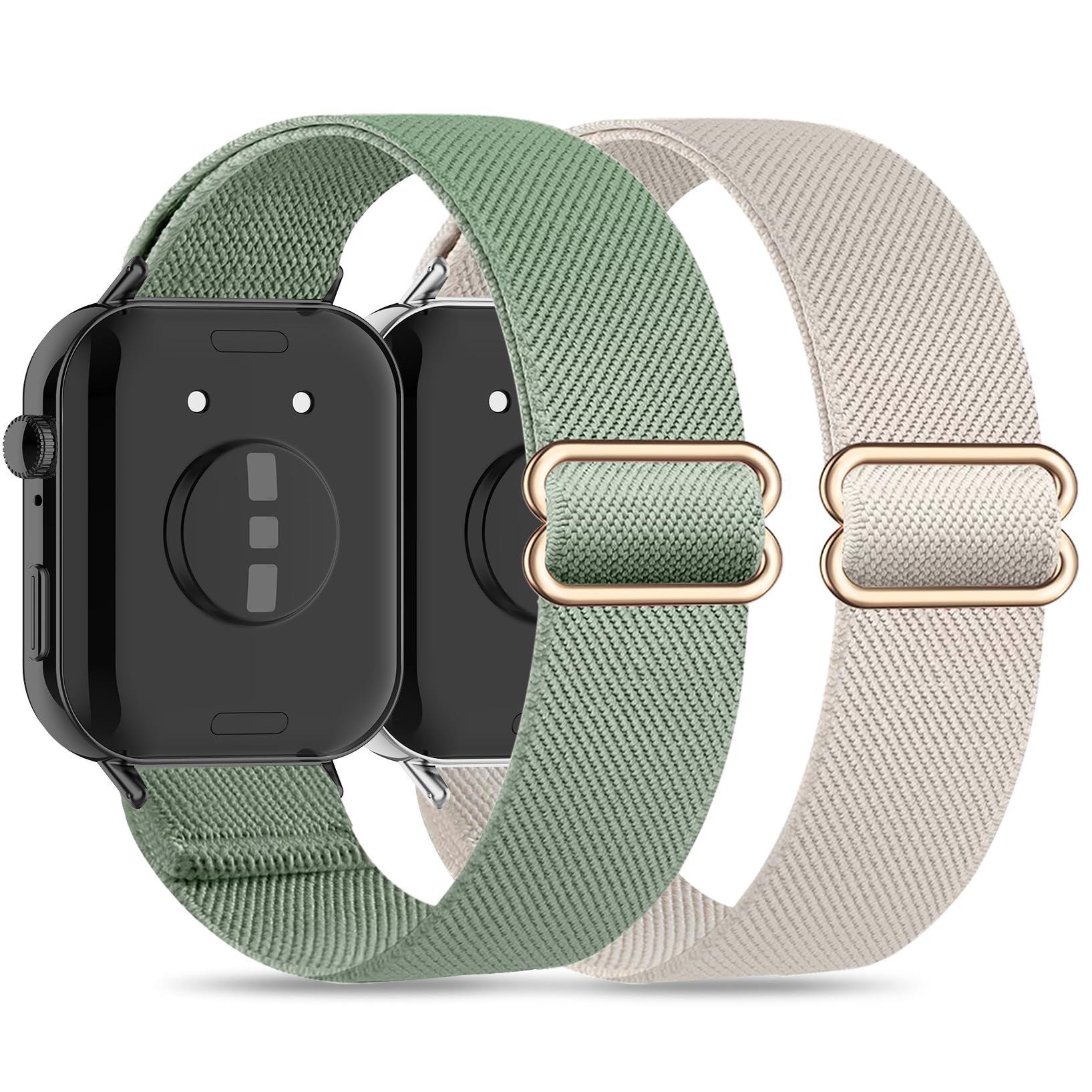 Wizvv Pack of 2 Nylon Strap Compatible with Huawei Watch Fit 3, Loop Elastic Watch Band [Comfortable, Breathable, Lightweight] for Huawei Watch Fit 3 Men Women