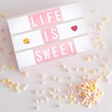 BONNYCO Pink Cinema Light Box 400 Letters Emojis 2 Markers USB or Batteries view 2