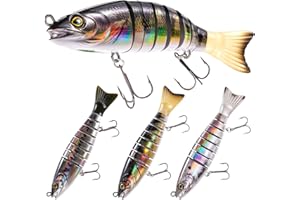 FONMANG SWIMPRO Swimbaits Northern Pike Fishing Lures,6.5in Glide Bait for Bass Fishing,3PCS Multi Jointed Swim baits, Musky Lures with 3D Holographic Bionic Finish, 2026 New