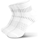 IRAMY Ankle Compression Socks for Men Women Cushioned Running Athletic Socks Plantar Fasciitis Relief 2/4/6 Pairs