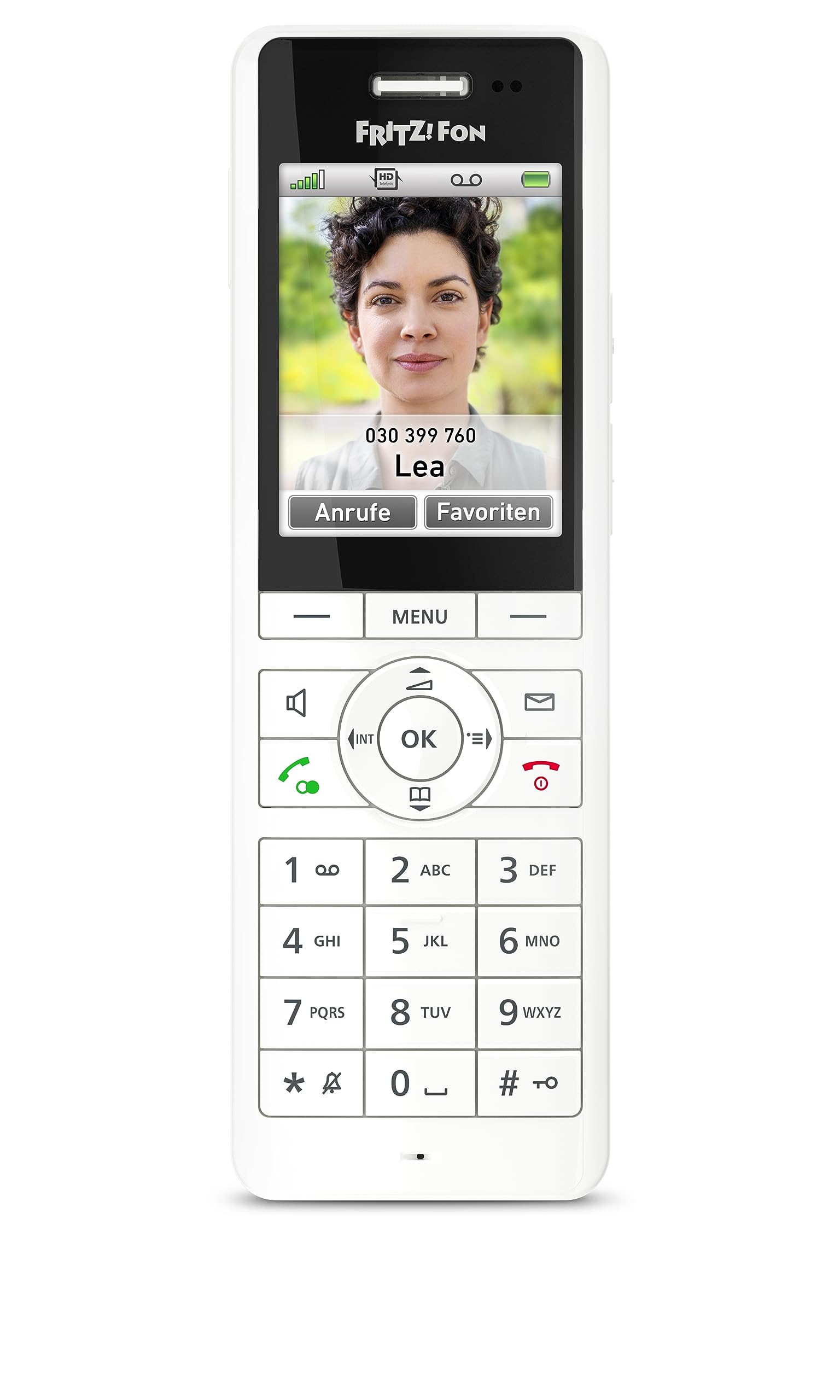 FRITZ!Fon X6 White DECT-Komforttelefon (hochwertiges Farbdisplay, HD-Telefonie, Full-Duplex-Freisprechen, Steuerung FRITZ!Box-Funktionen), weiß, deutschsprachige Version 2