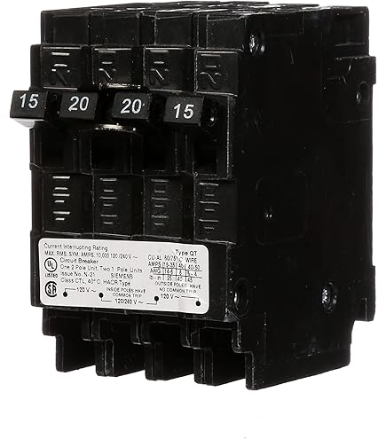 SIEMENS Q21515CT Double Two 15-Amp Single Pole Circuit Breaker