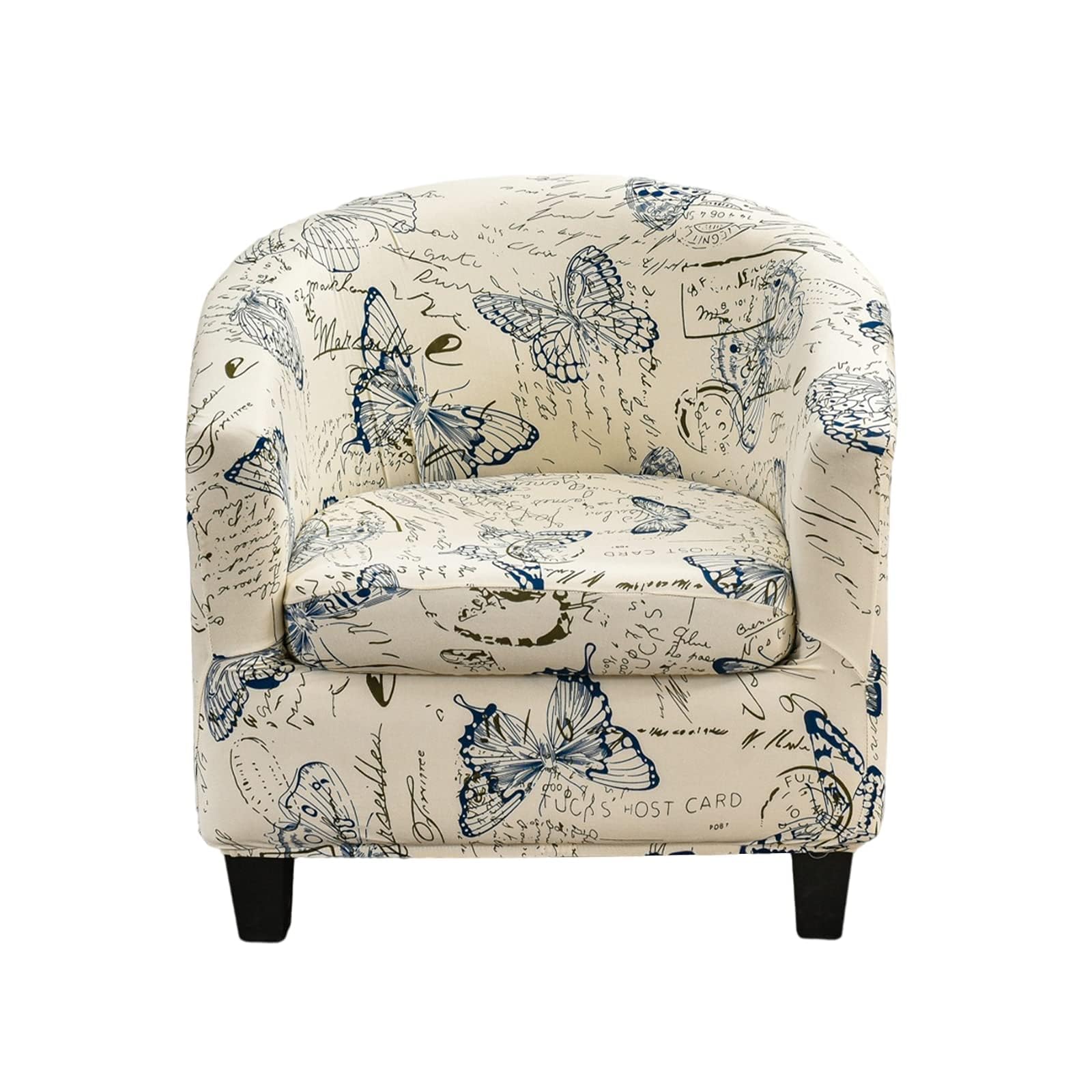 Photo 1 of CRFATOP 2 Piece Club Chair Slipcover Printed Tub Chair Slipcover Armchair Soft Printed Round Barrel Chair Covers with Elastic Bottom for Bar Counter Living Room, Butterfly