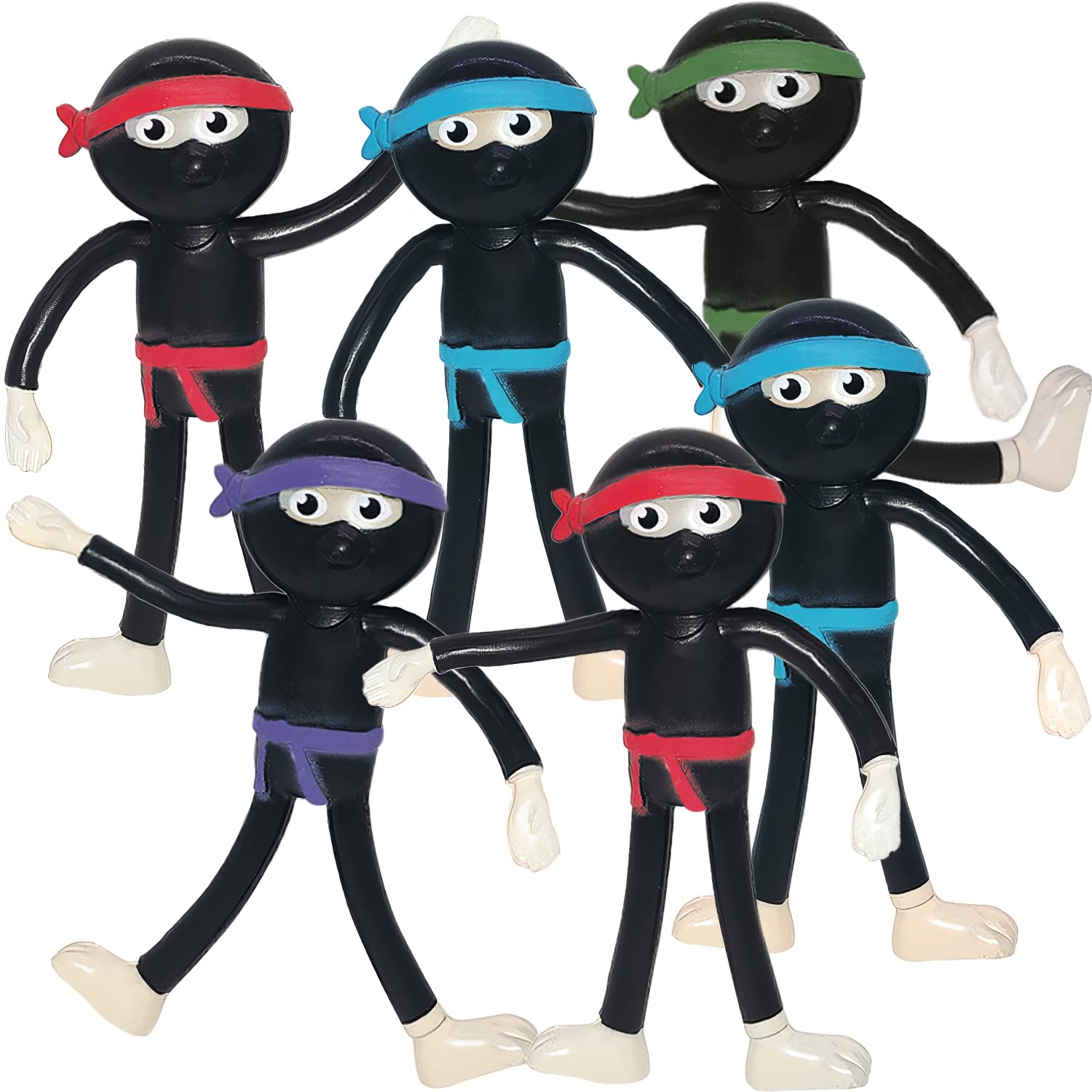 Photo 1 of ArtCreativity Bendable Ninja Figures, Set of 12, Bendable Ninja Toys for Kids, Ninja Party Favors for Boys and Girls, Stress Relief Fidget Toys for Kids, Goodie Bag Stuffers, and Pinata Fillers