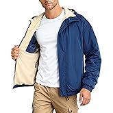 GINGTTO Mens Winter Jacket Softshell Fleece Lind with Detatchable Hood,Reversible Bomber Windbreaker for Men