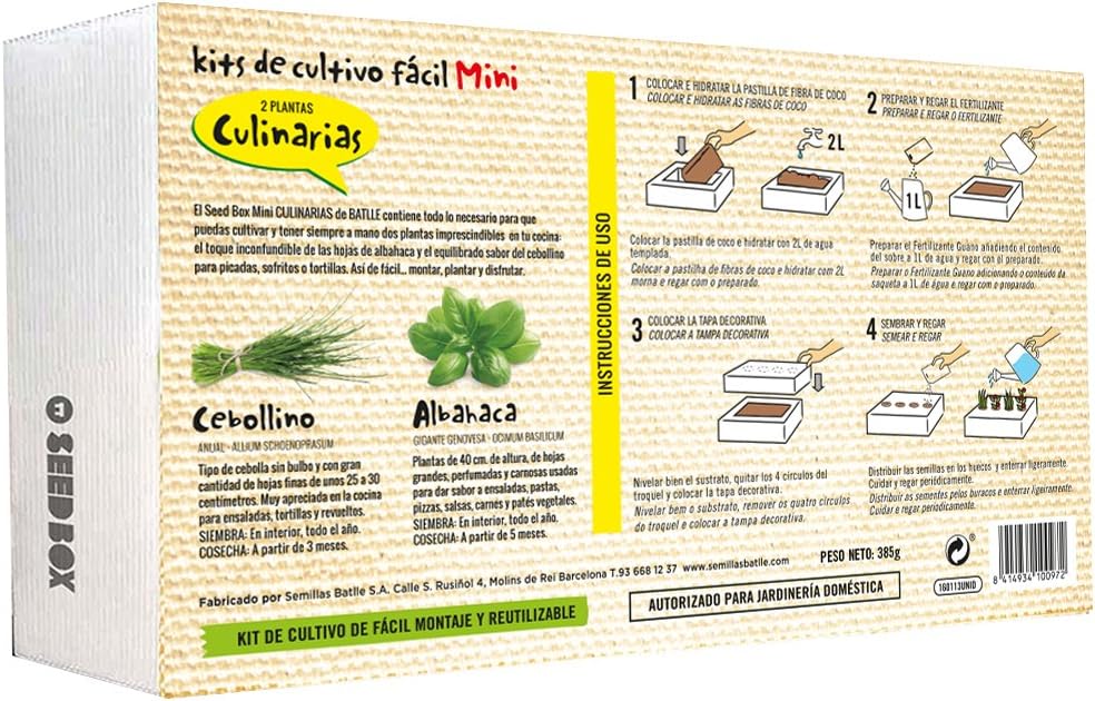 Huerto Urbano - Seed Box Mini Culinarias - Batlle: Amazon.es: Jardín