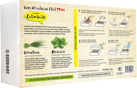 Huerto Urbano - Seed Box Mini Culinarias - Batlle: Amazon.es: Jardín