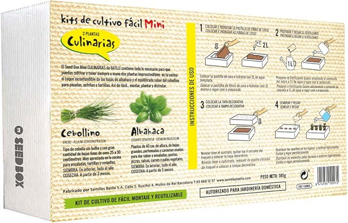 Huerto Urbano - Seed Box Mini Culinarias - Batlle: Amazon.es: Jardín