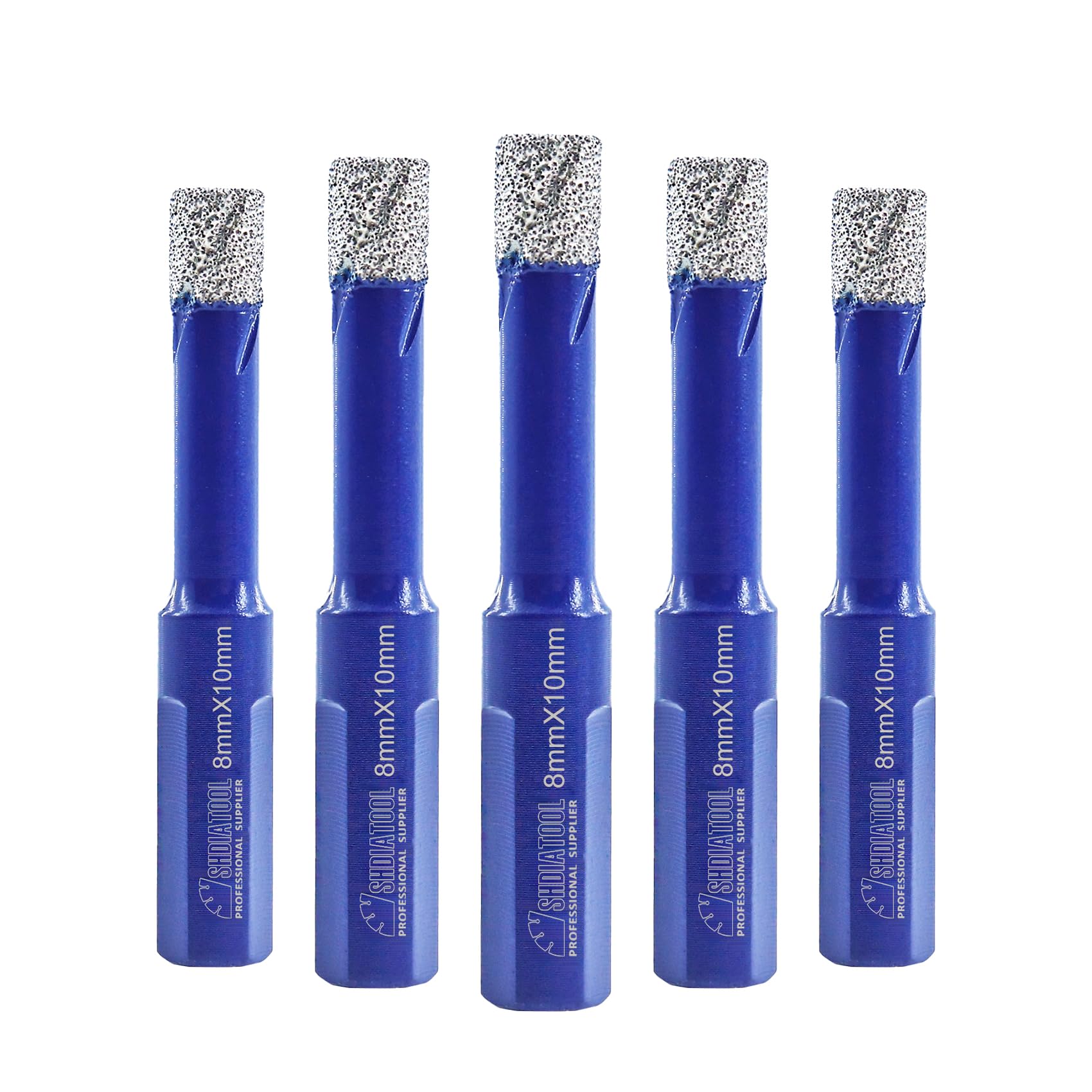 SHDIATOOL Diamond Drill Core Bits 5PC 8mm Triangle Shank Hole Saw for Porcelain Tile Marble Ceramic Granite — image 1