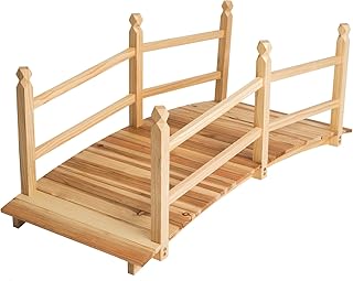 TecTake Gartenbrücke Teichbrücke Holzbrücke - ca. 140x60x56cm