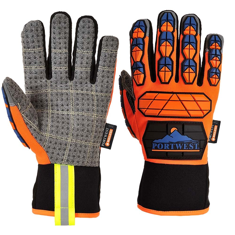 Portwest Aqua-Seal Pro Glove, Size: XXL, Colour: Orange/Blue, A726O4RXXL