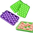 Lesunsul Ice Tray, Pack of 2 Round Silicone Trays, Easy-Release 25pcs Ice Balls for Freezer, Cocktail, Whiskey, Juice, BPA Free