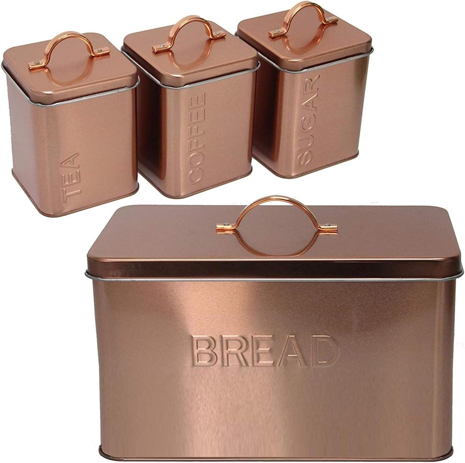 copper kitchen tea coffee sugar