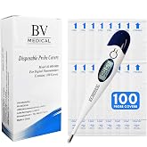 BV Medical Digital Thermometer Rigid Tip 10sec. W/100 Probe Covers Pack