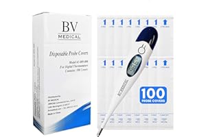 BV Medical Digital Thermometer Rigid Tip 10sec. W/100 Probe Covers Pack